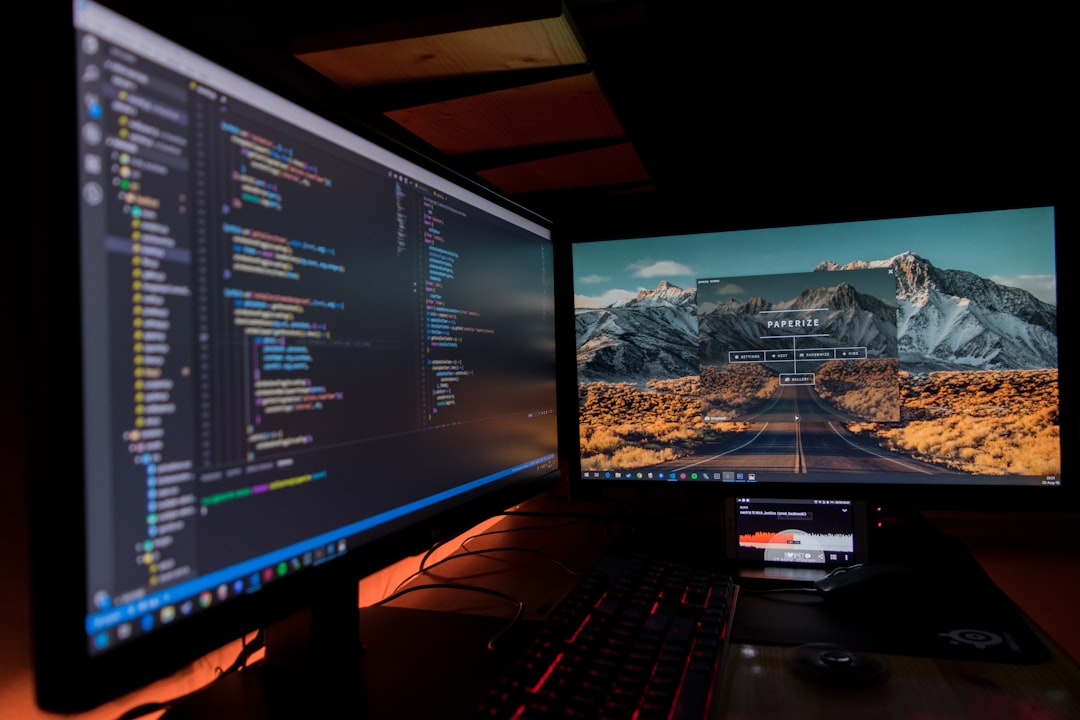 Two monitors sitting side-by-side displaying the Before and After versions of an export product page